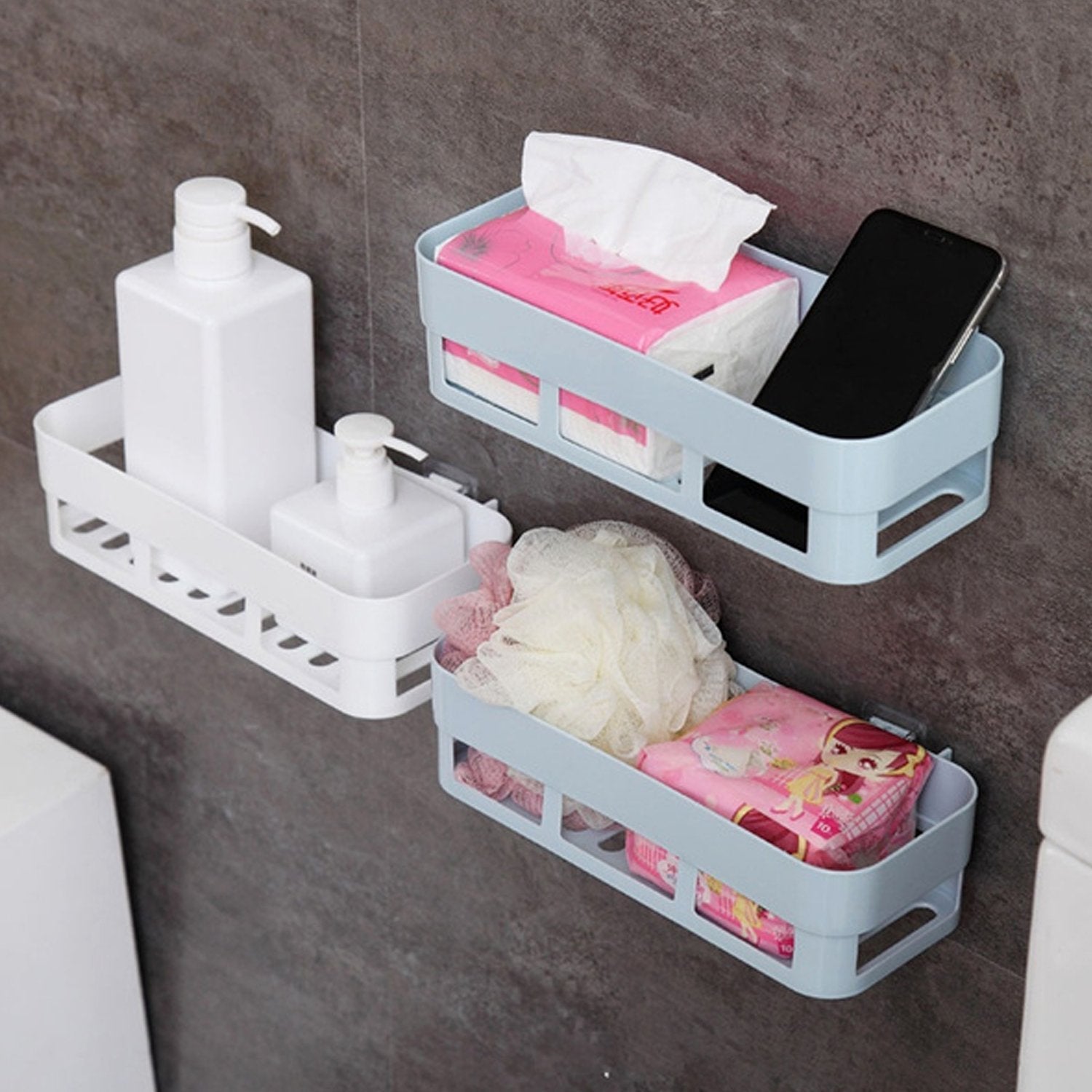 4029 ABS Plastic Shower Corner Caddy Basket Shelf Rack with Wall Mounted Suction Cup for Bathroom Kitchen DeoDap 4029 ABS Plastic Shower Corner Caddy Basket Shelf Rack with Wall Mounted Suction Cup for Bathroom Kitchen DeoDap